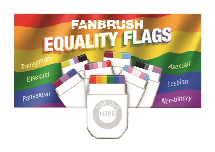 Rainbow Fanbrush face paint for Pride events