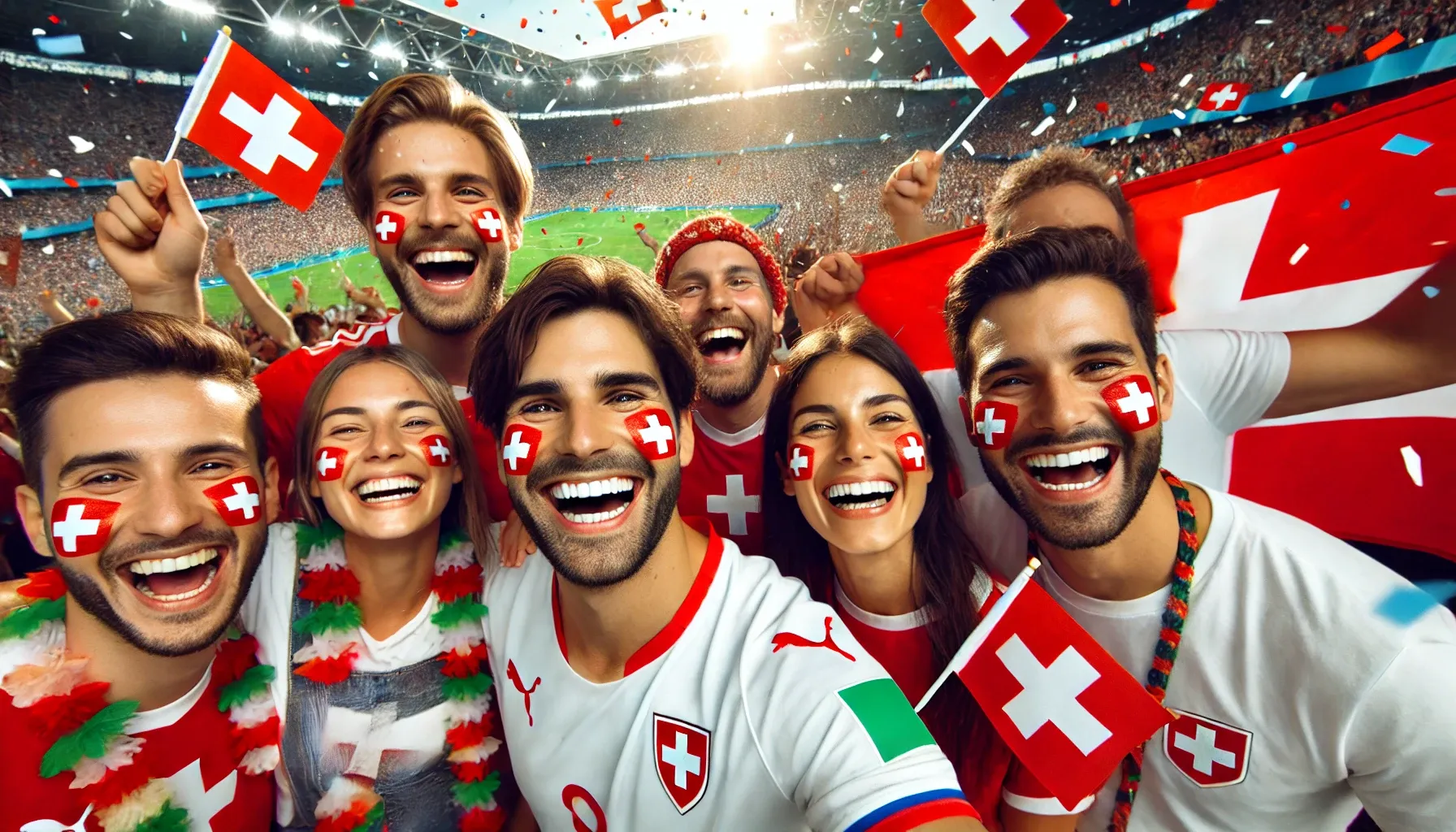 Fan face paint in SWITZERLAND