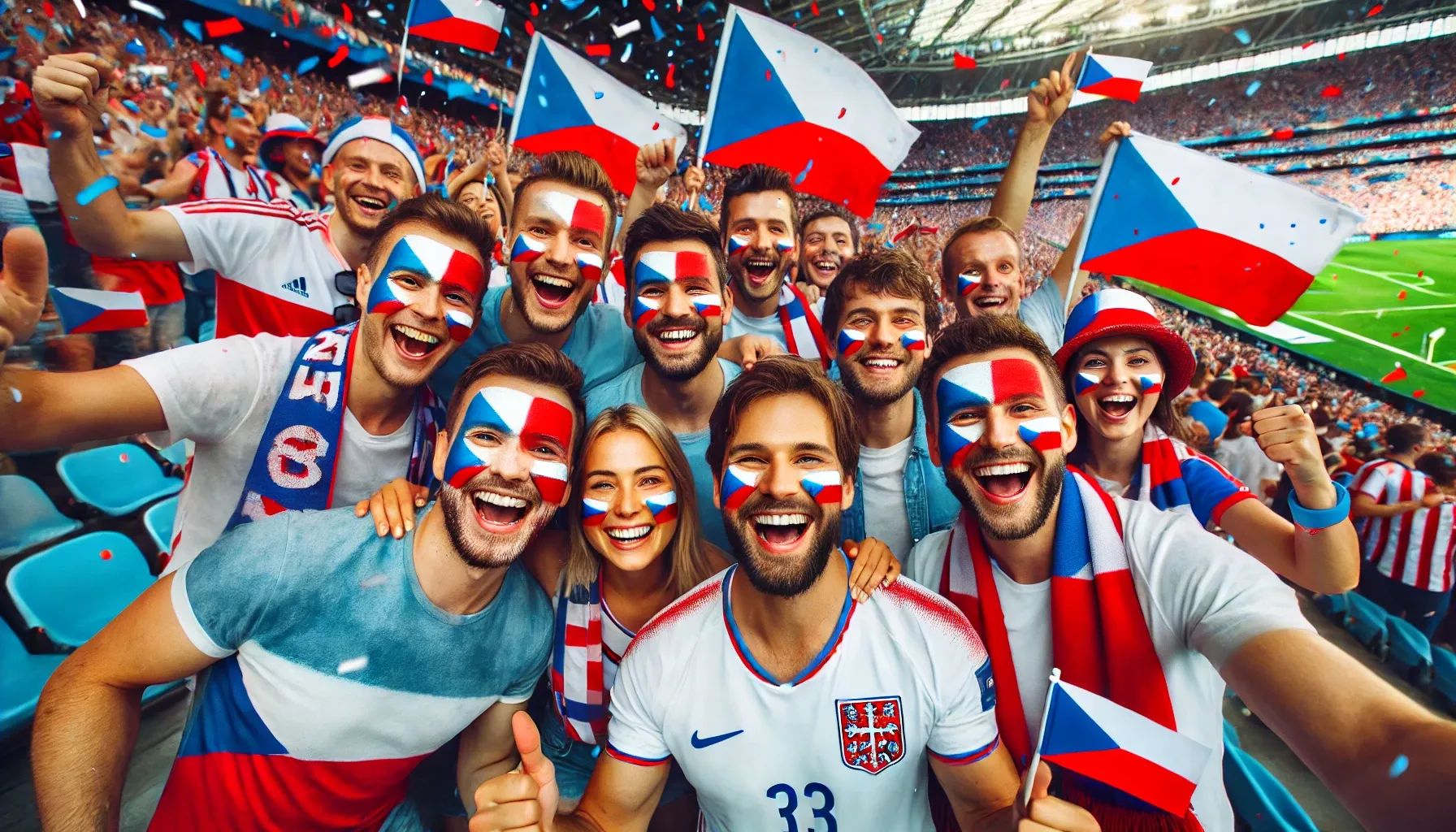 Fan face paint in CZECH_REPUBLIC