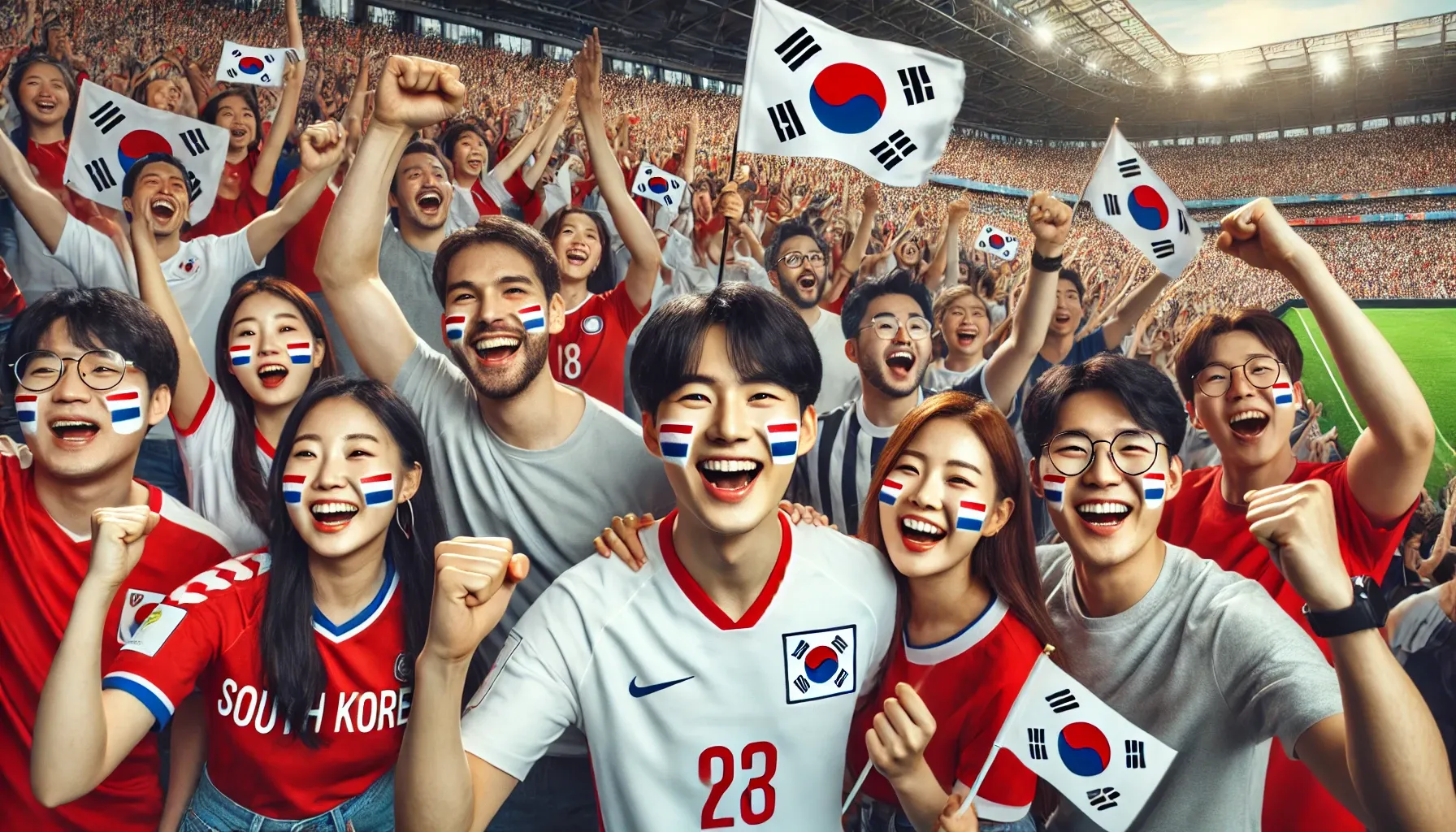 Fan face paint in SOUTH_KOREA